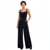 VELVET ANCHORS – Midnight Velvet Wide-Leg Jumpsuit